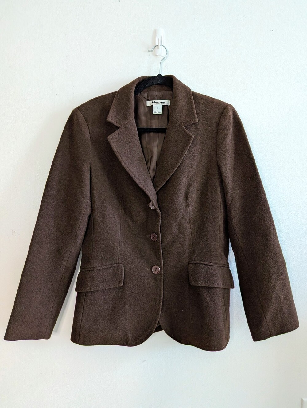 Vintage Nygard Brown Cashmere Wool Blazer Jacket